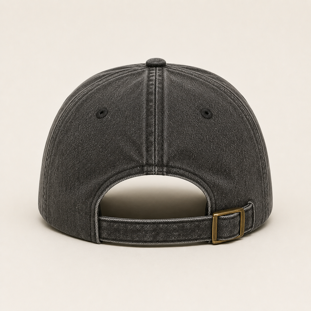 Washed charcoal cap adjustable back and buckle