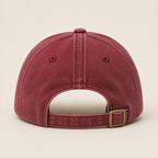 Washed burgundy cap adjustable back and buckle