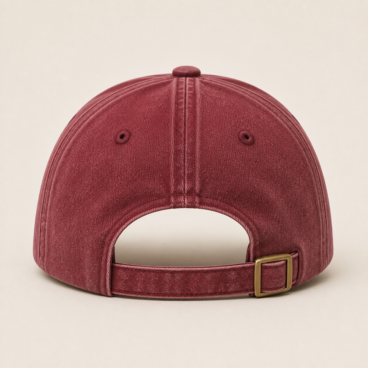 Washed burgundy cap adjustable back and buckle