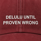 Delulu Until Proven Wrong soft white embroidery detail