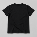 Back view of black kids regular T-shirt