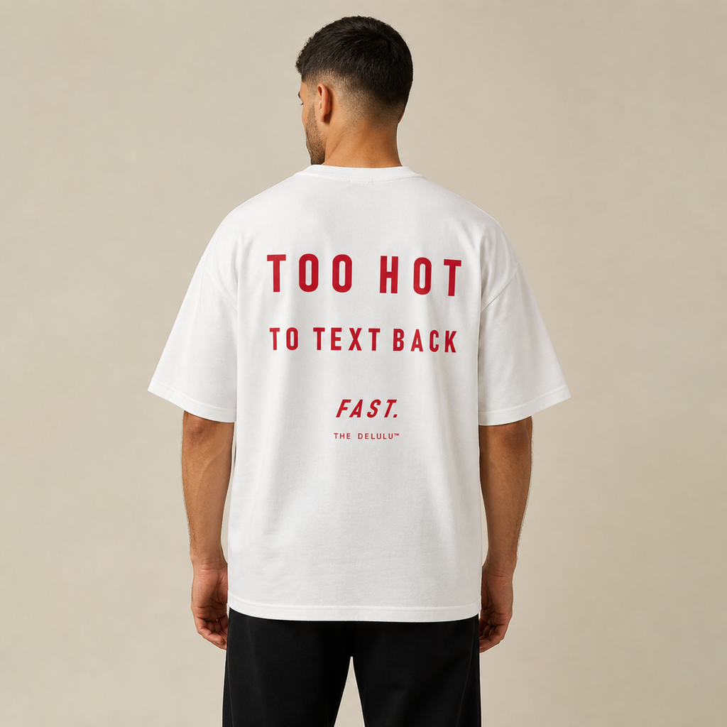 Too Hot Oversized Tee — white back fit