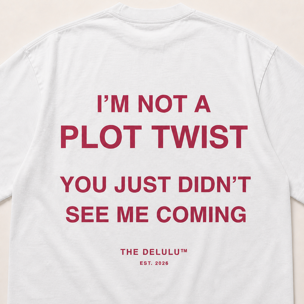 Plot Twist rich raspberry DTF print detail