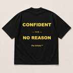 Black Confident Oversized Tee, back flat lay