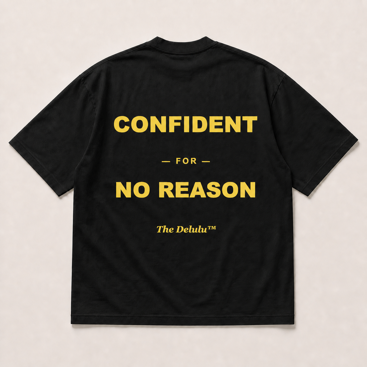 Black Confident Oversized Tee, back flat lay