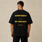 Black Confident Oversized Tee worn from the back