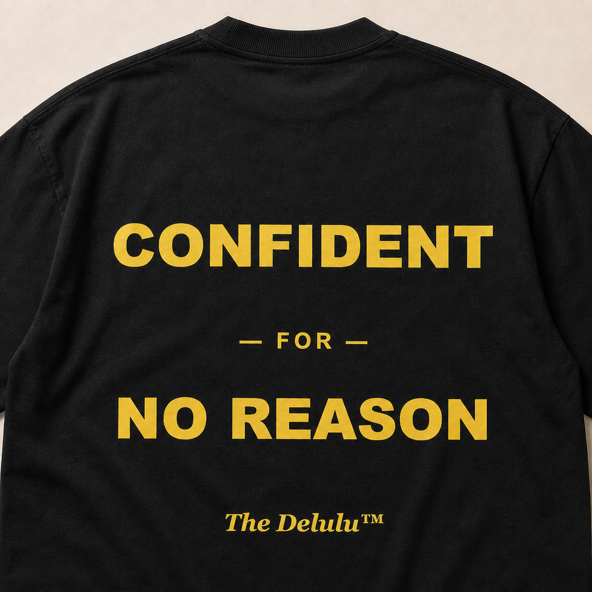 Confident butter yellow DTF print detail