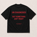 Black Undiagnosed Oversized Tee, back flat lay
