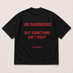 Black Undiagnosed Oversized Tee, back flat lay