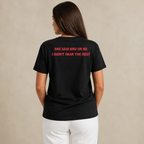 Black Bro or Me Regular Tee worn from the back